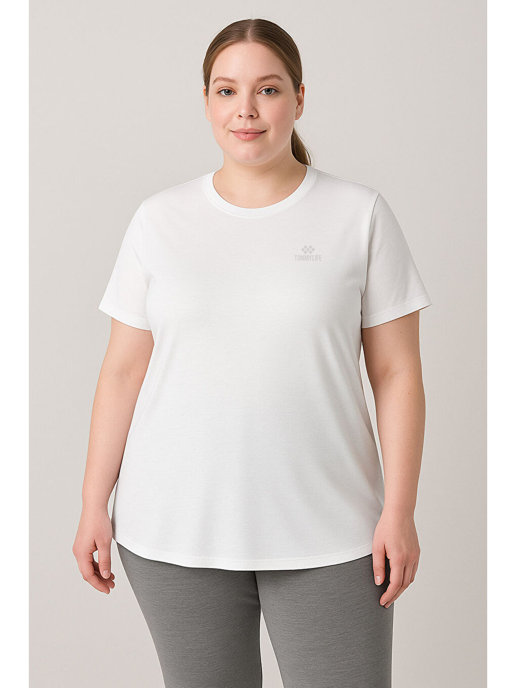 Rahat Form 2li Paket Siyah-Beyaz Battal Kadın T-Shirt - 97308-2