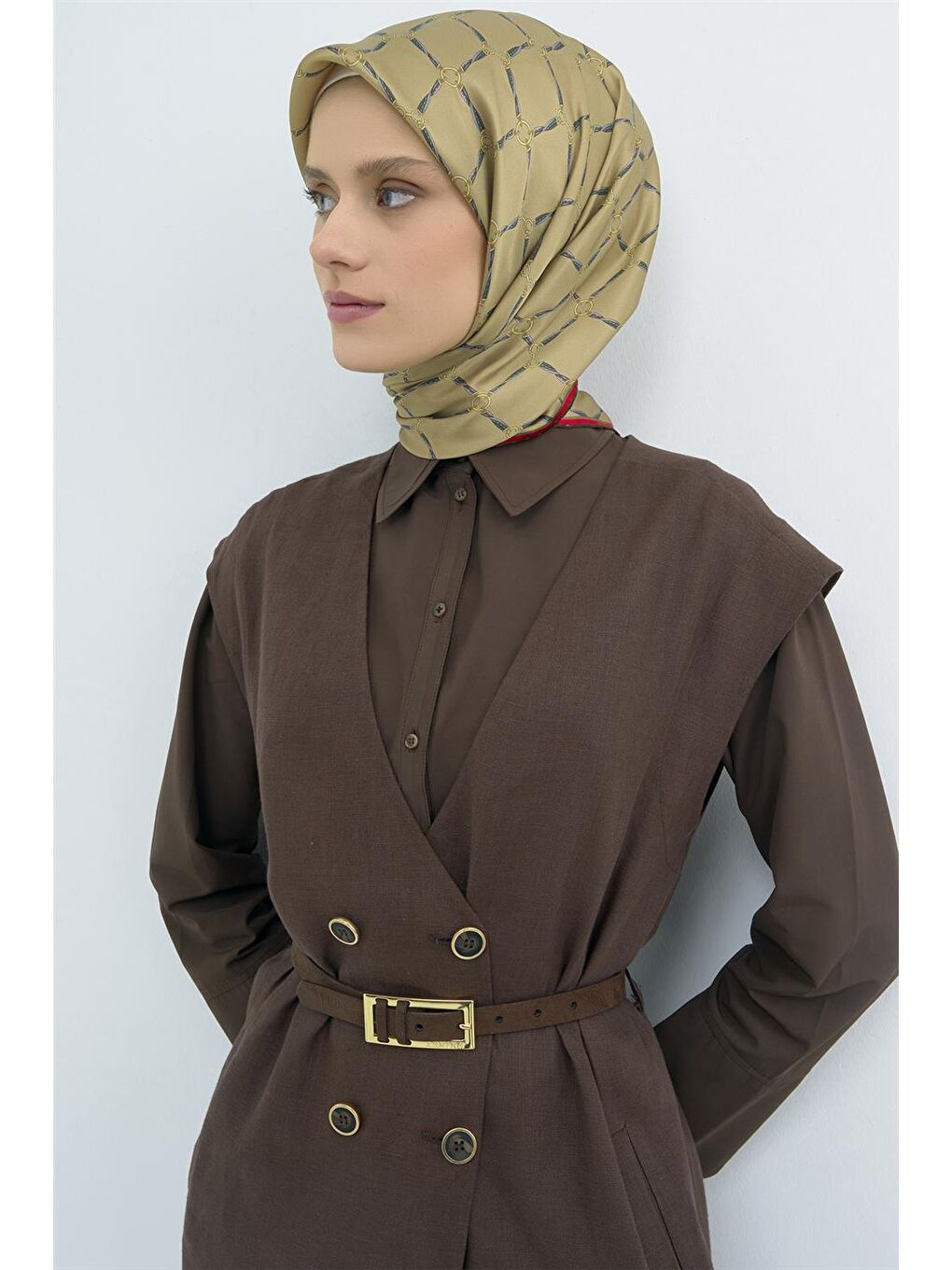 Yeşil Saf İpek Twill Eşarp 9538D 82-2