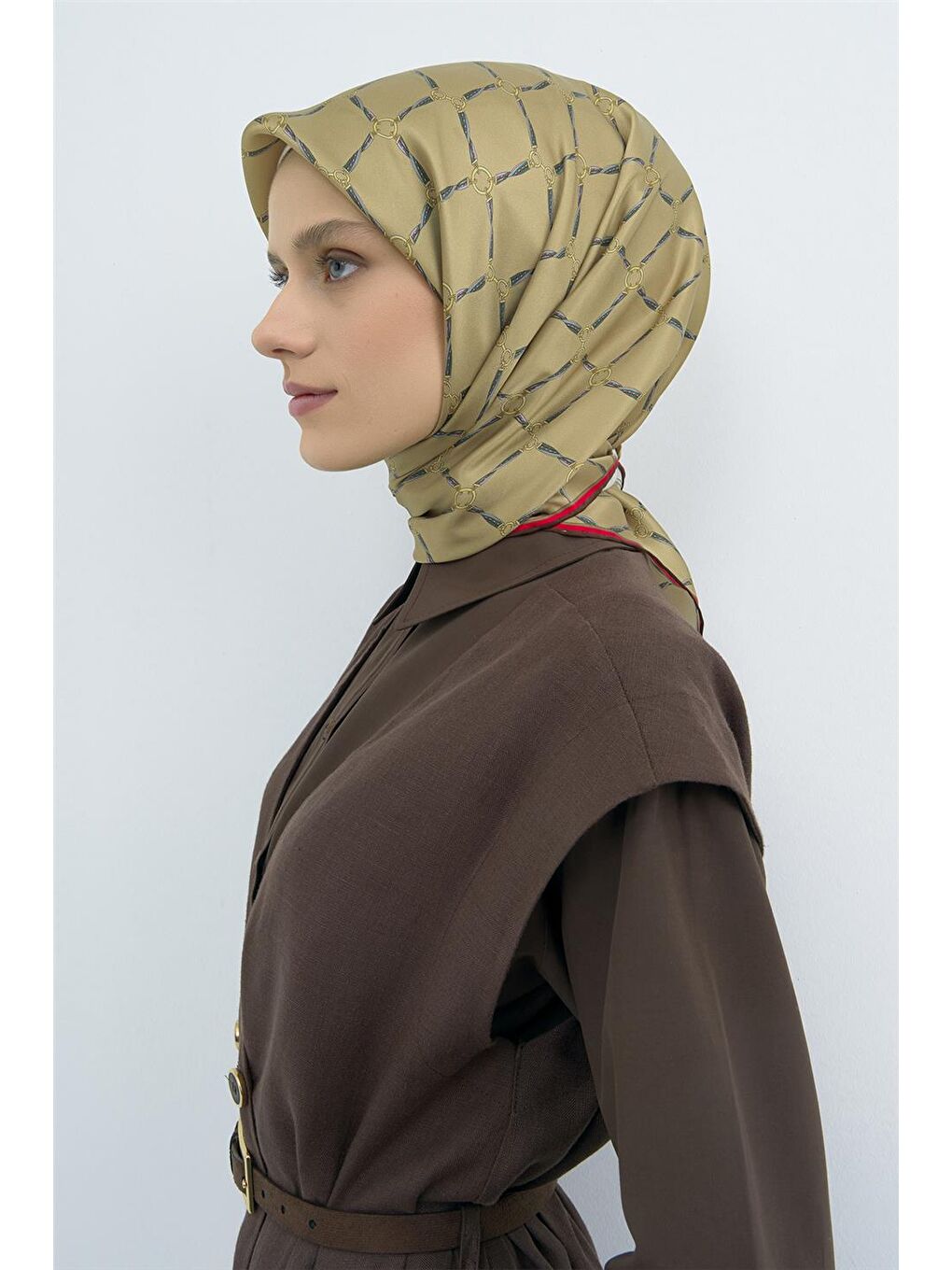 Yeşil Saf İpek Twill Eşarp 9538D 82-3