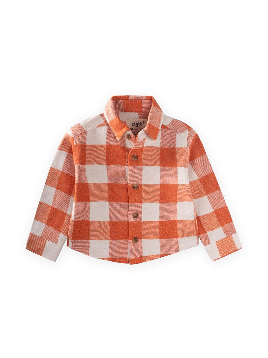 Turuncu Oduncu Gömleği 1-9 Yaş Oranj Ekose