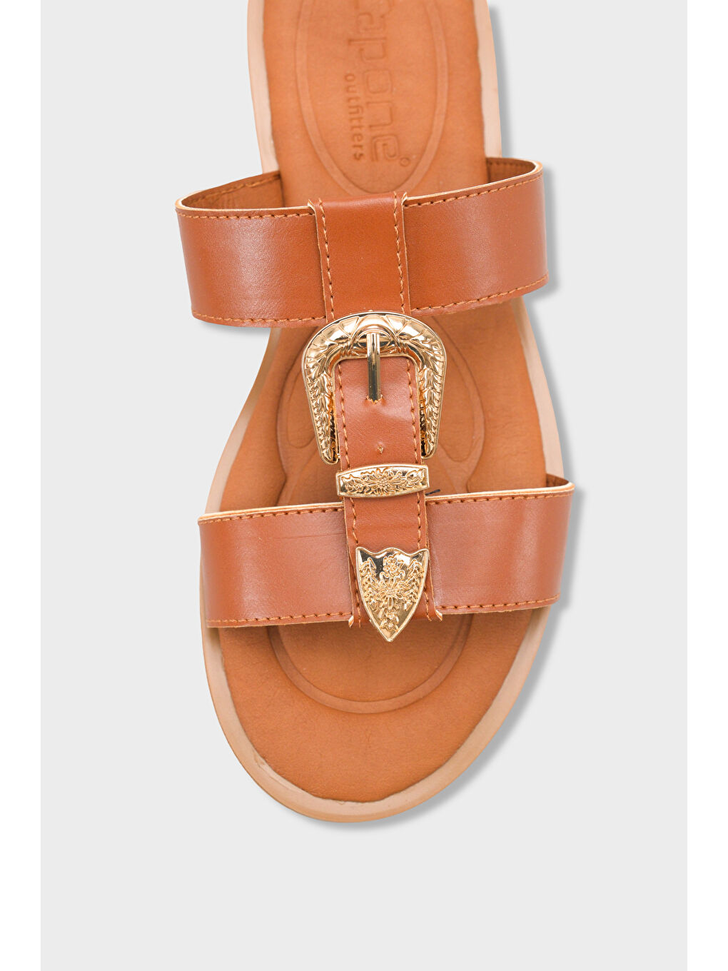 Kahverengi Brynn Metal Tokalı Düz Topuklu Kadın Terlik-2