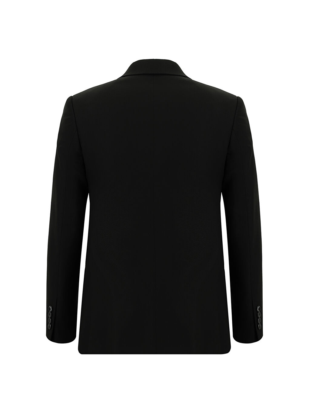 Siyah Slim Fit Dar Kesim Desenli Kruvaze Takım Elbise-2