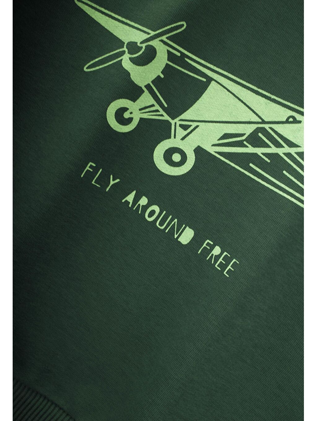 Planör Baskılı Sweatshirt Takım 2-10 Yaş Haki Yeşil-2