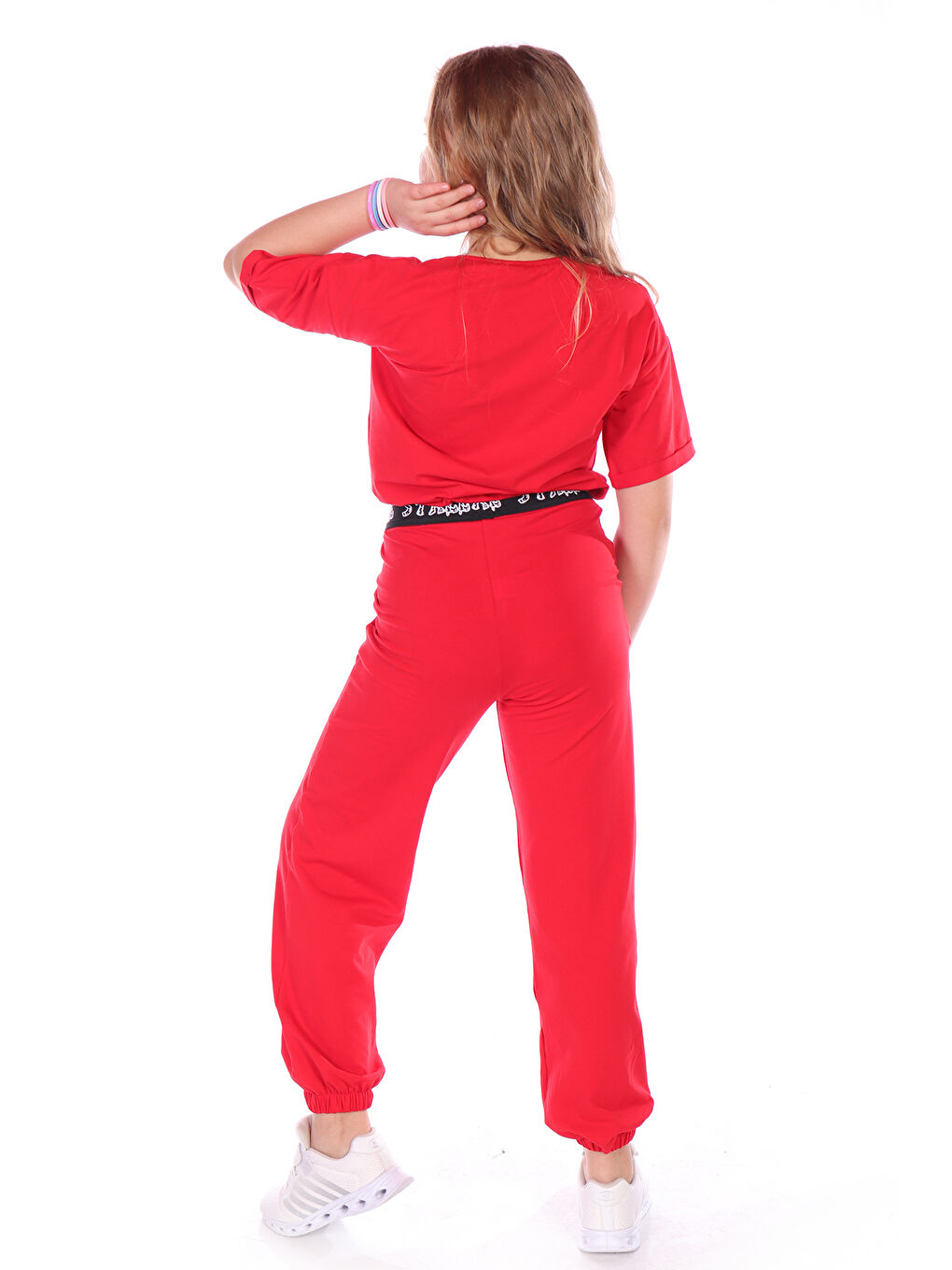 Kırmızı Kız Çocuk Be Kind Baskılı Eşofman Takım-1