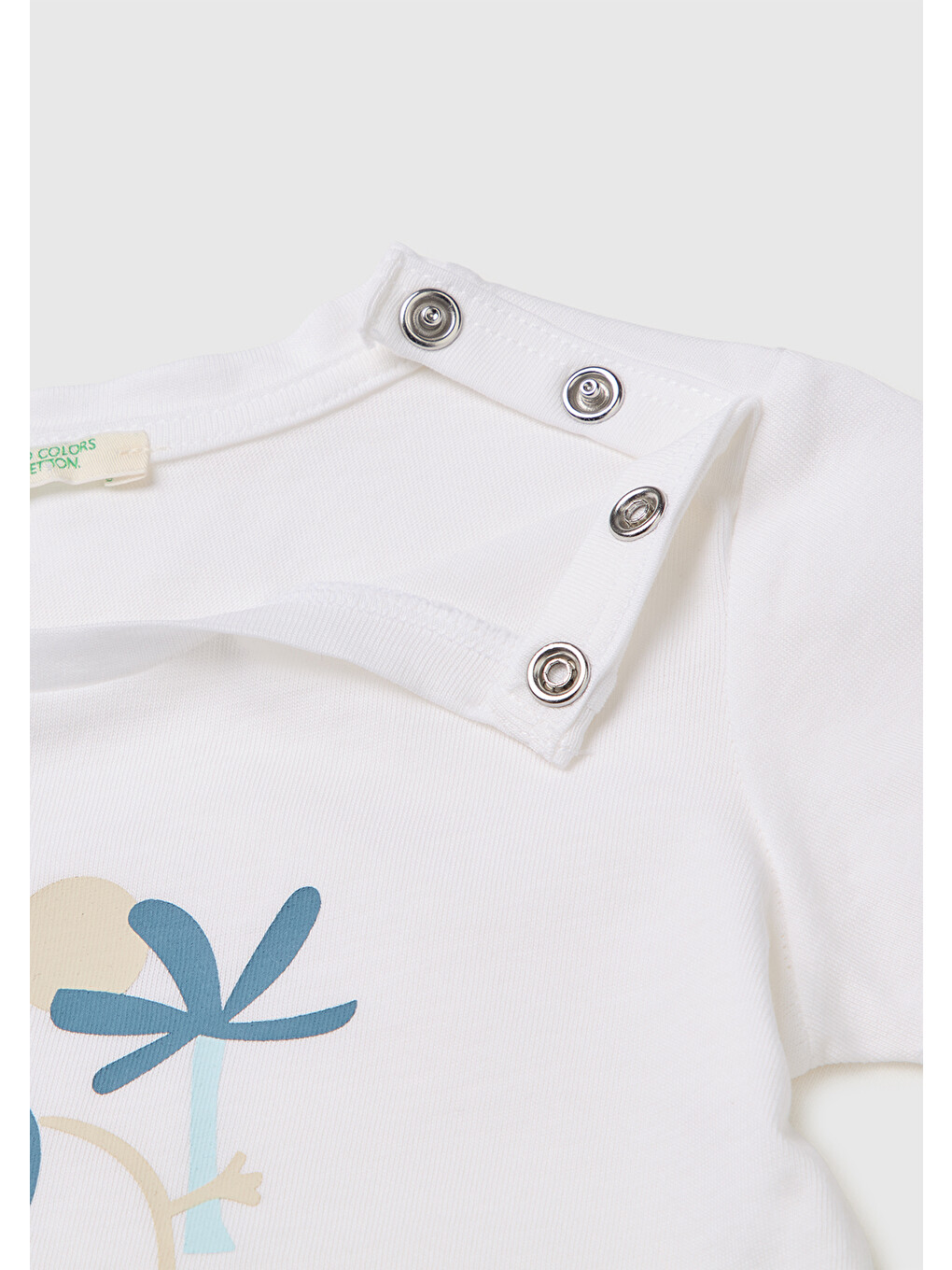 Bebek Koyu Mavi Önü Baskılı Bisiklet Yaka T-Shirt ve Lastikli Şort Takımı-2