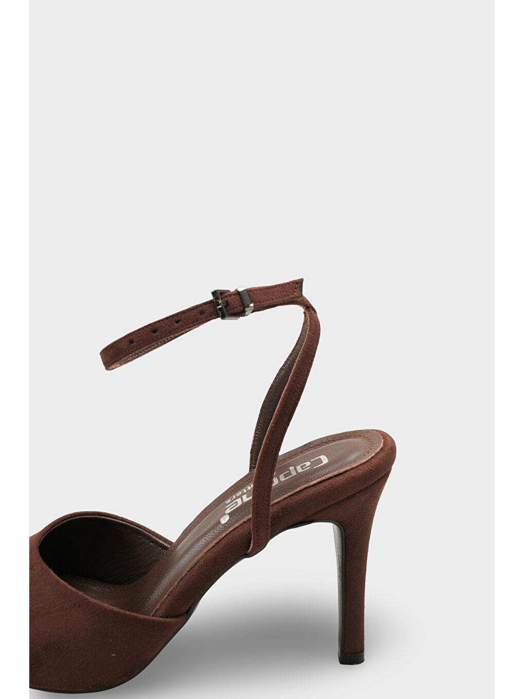 Kahverengi Kenna Hakiki Deri Astarlı Yuvarlak Burunlu Orta Topuklu Bilekten Bantlı Kadın Ayakkabı-4