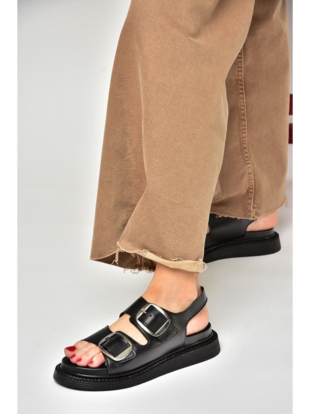 P5400328 Siyah Kadın Sandalet-2