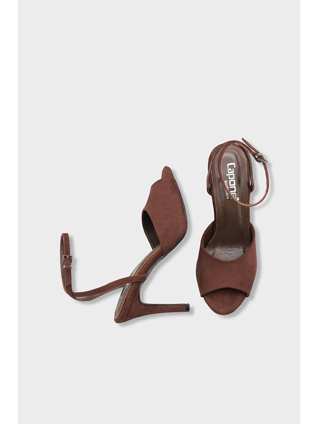 Kahverengi Kenna Hakiki Deri Astarlı Yuvarlak Burunlu Orta Topuklu Bilekten Bantlı Kadın Ayakkabı-5