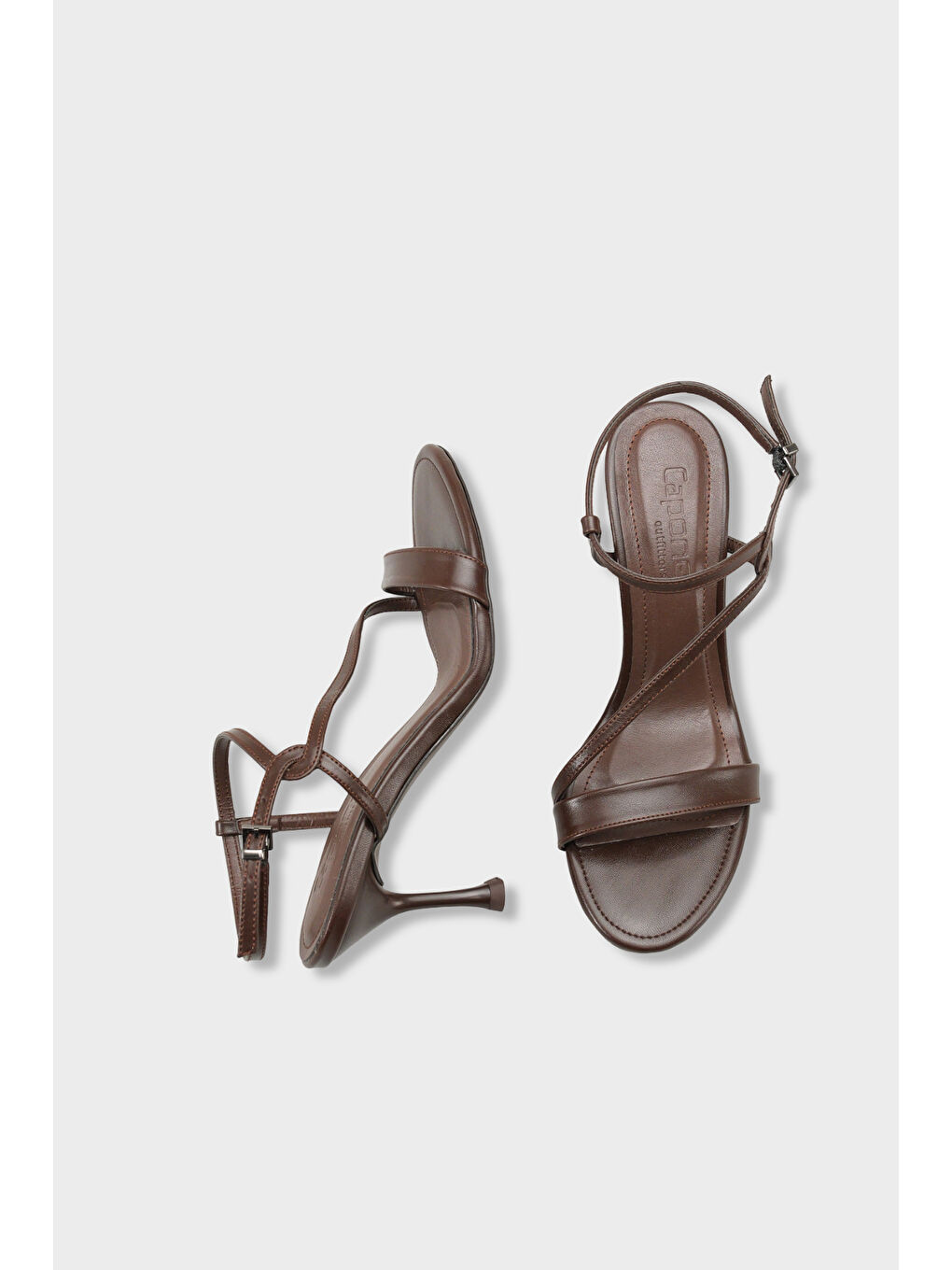 Kahverengi Corilla Yuvarlak Burunlu Orta Topuklu Bilekten Bantlı Kadın Ayakkabı-5