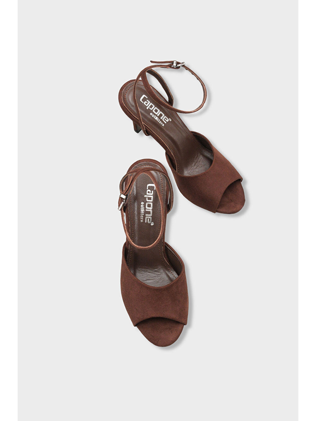 Kahverengi Kenna Hakiki Deri Astarlı Yuvarlak Burunlu Orta Topuklu Bilekten Bantlı Kadın Ayakkabı-6