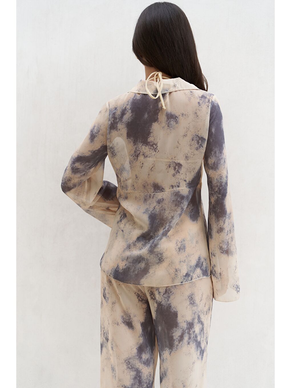 Saifudin Bağcık Detaylı Sarı Gömlek Pantolon Takım-2