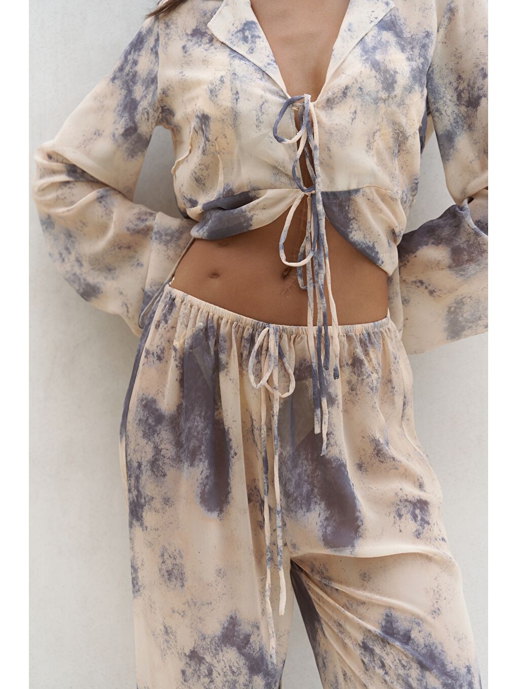 Saifudin Bağcık Detaylı Sarı Gömlek Pantolon Takım-5