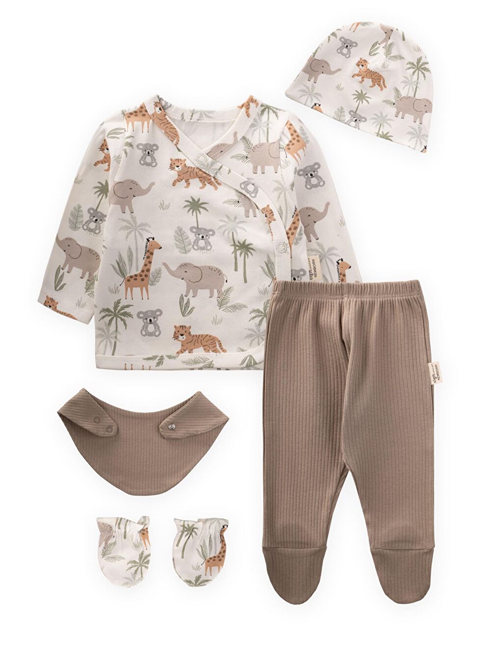 Desenli Hastane Çıkışı Newborn Ekru-1