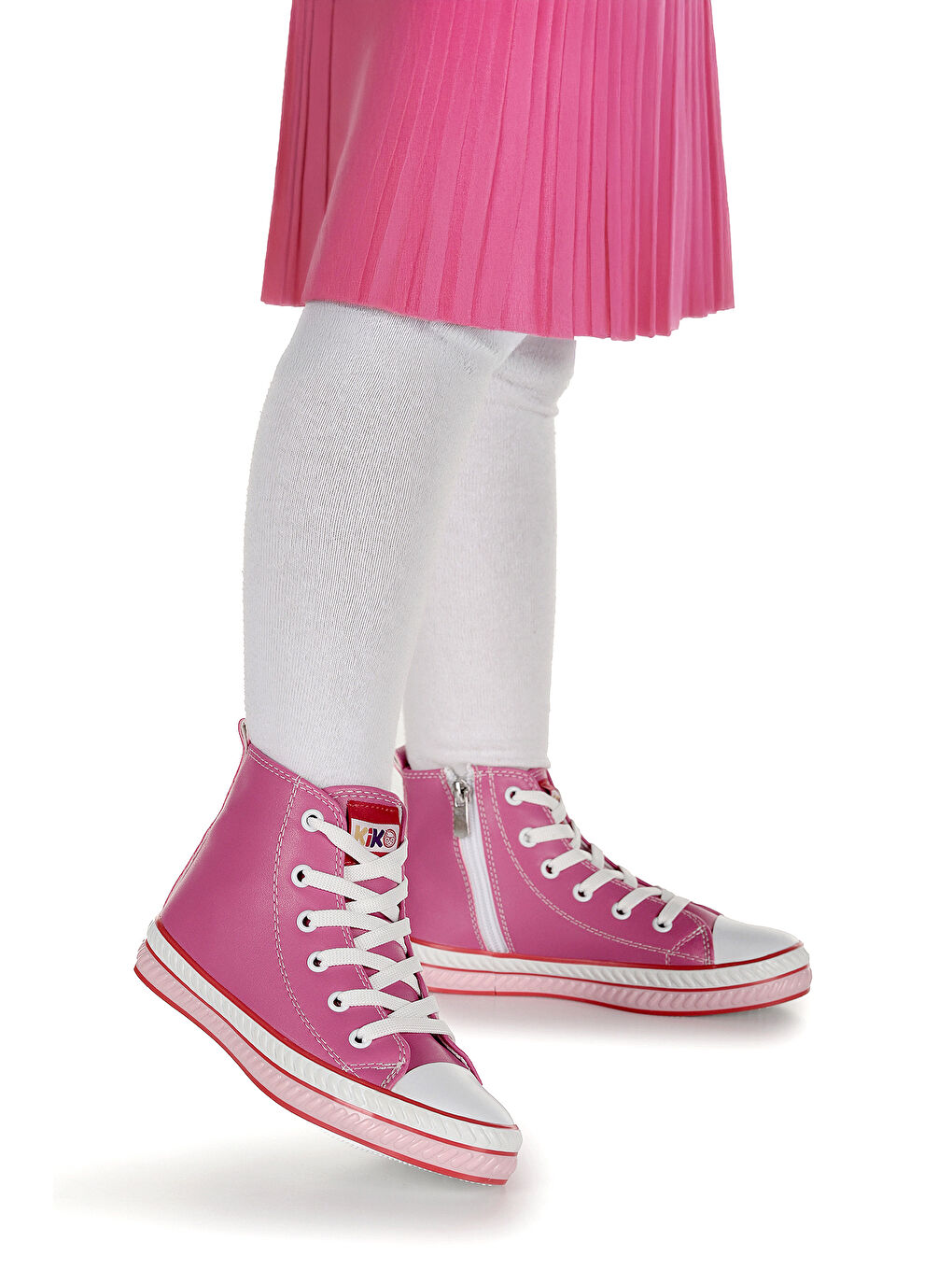 Fuşya Pant Günlük Bağcıklı Fermuarlı Kız Çocuk Bot Ayakkabı-2