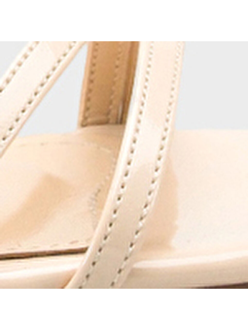 Ekru Vanna Yuvarlak Burunlu Bantlı Orta Topuklu Kadın Ayakkabı-6