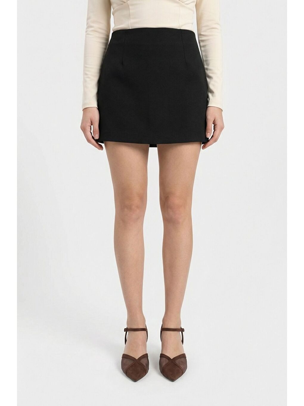 Kahverengi Kathryn Hakiki Deri Astarlı Sivri Burunlu Orta Topuklu Fileli Arkası Açık Kadın Ayakkabı-7