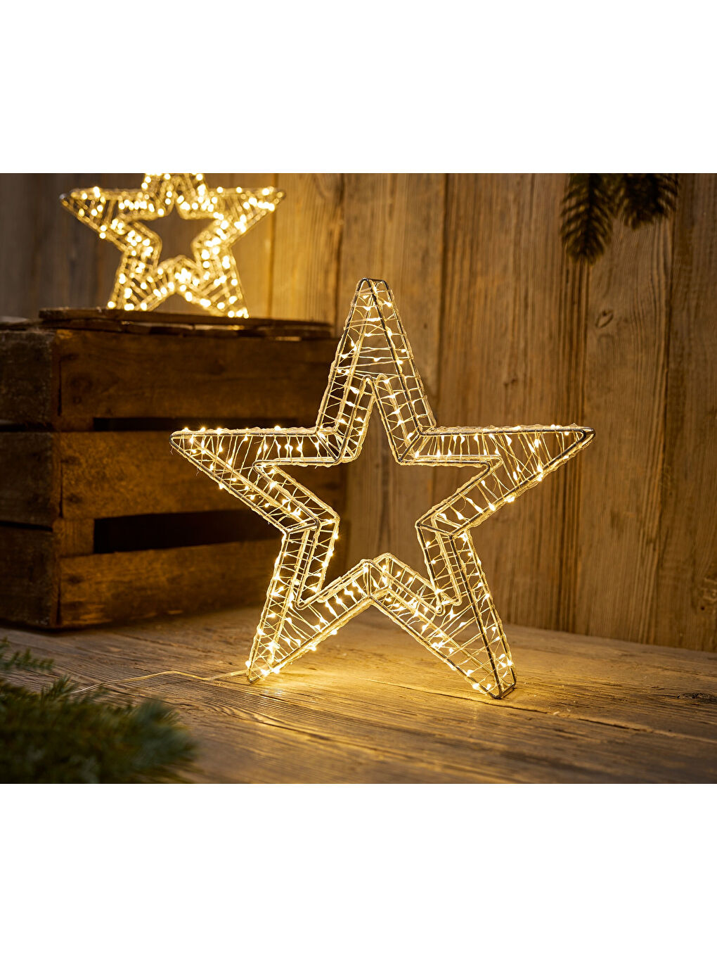 Renksiz LED Yıldız, 3 D, Büyük, Dış Mekan