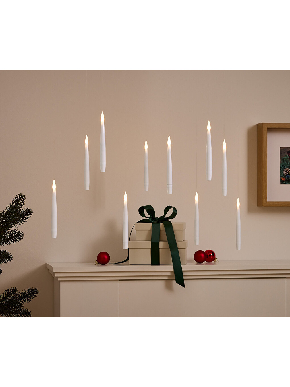 Beyaz Uçan LED Mum, 10 adet