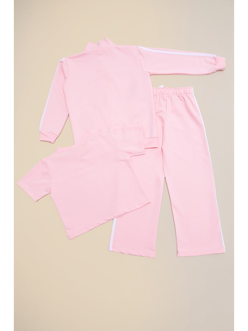 Pembe Şeritli Positive Baskılı Kız Çocuk 3 Lü Takım-4