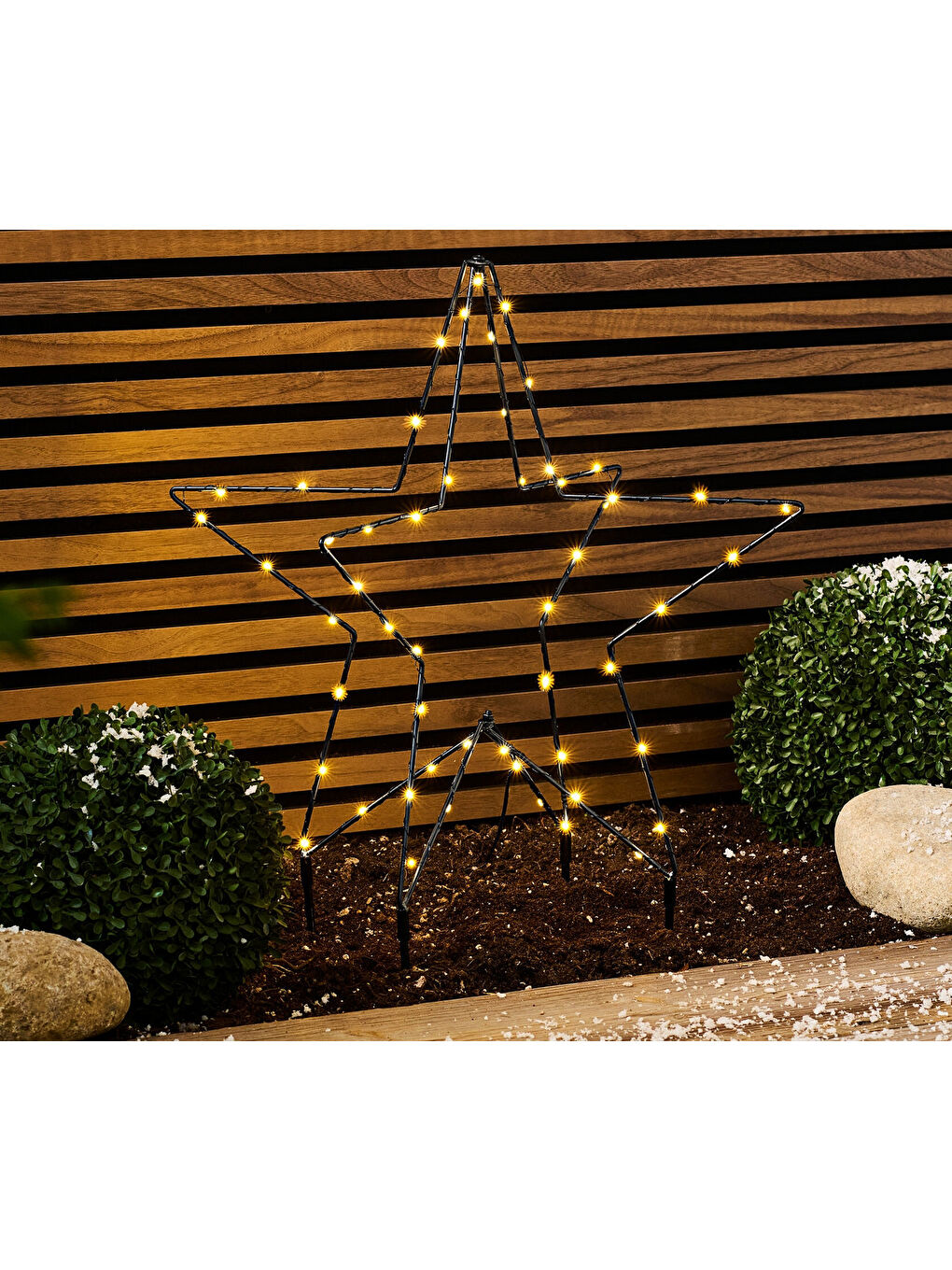 Renksiz LED Yıldız, Büyük, Metal, Dış Mekan