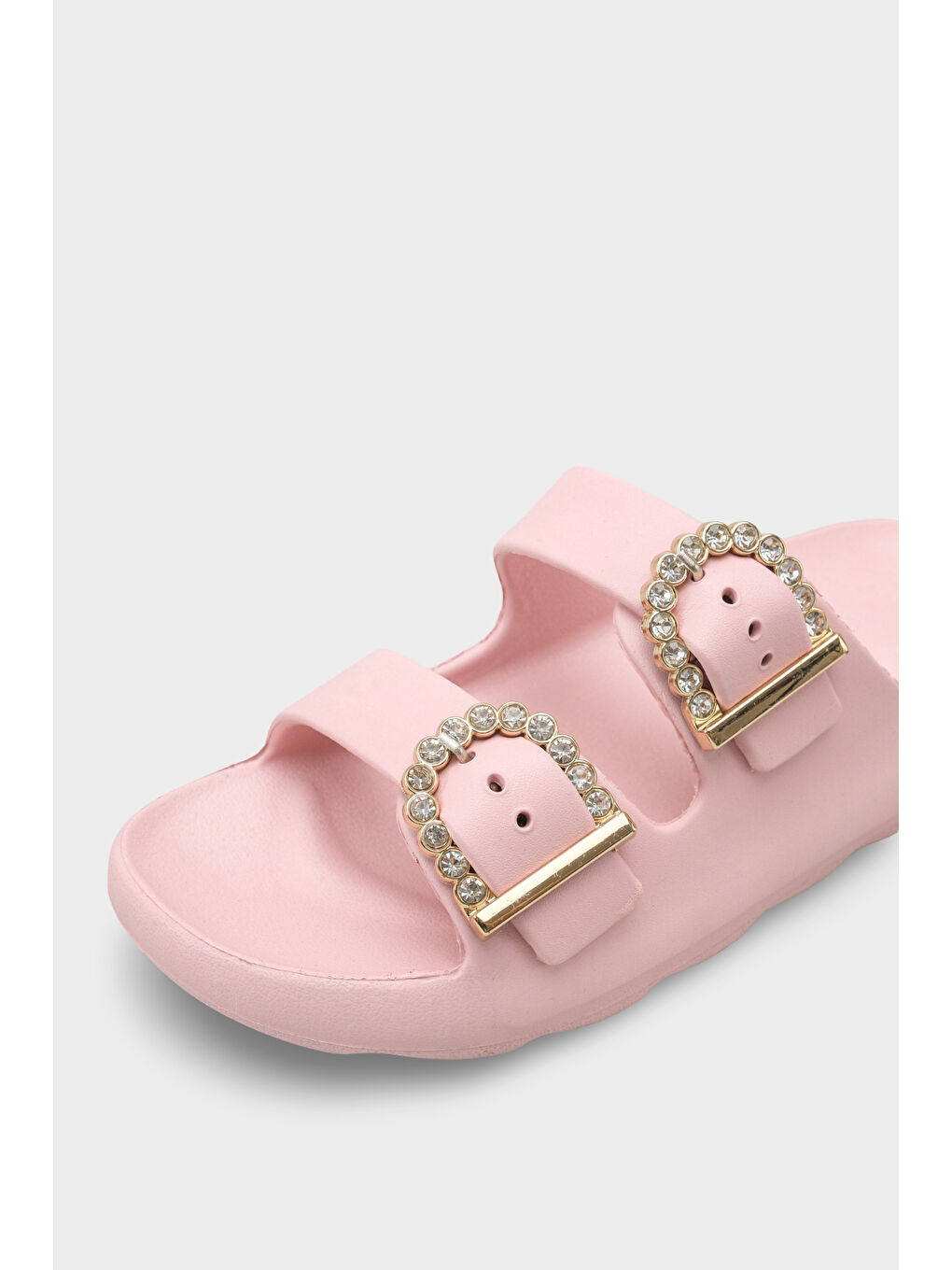 Pembe Della Eva Çift Tokalı Kadın Terlik-2