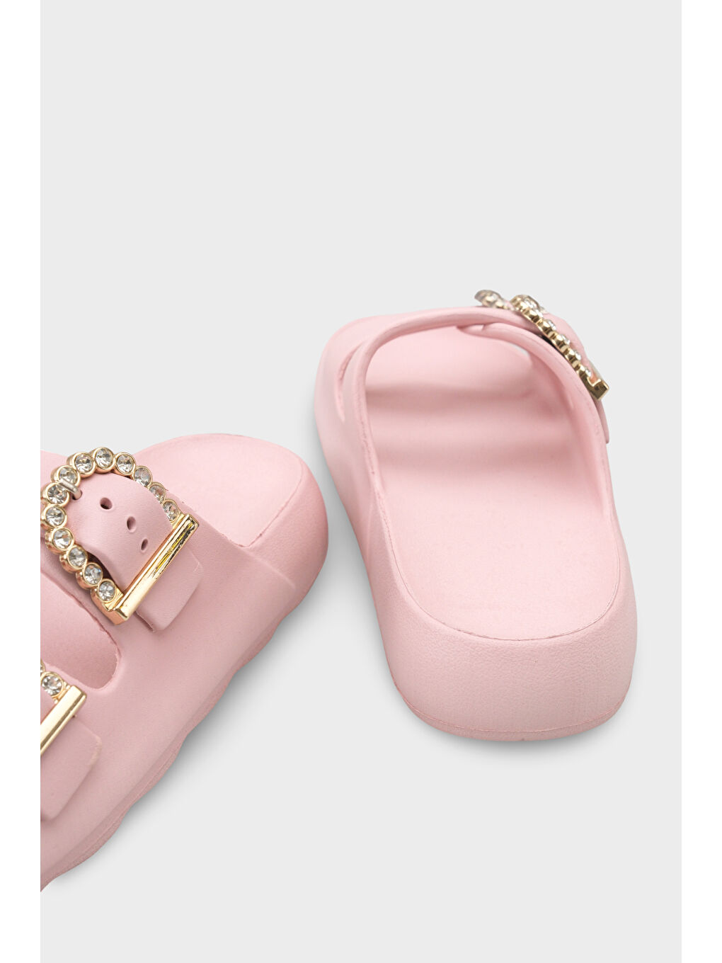 Pembe Della Eva Çift Tokalı Kadın Terlik-3