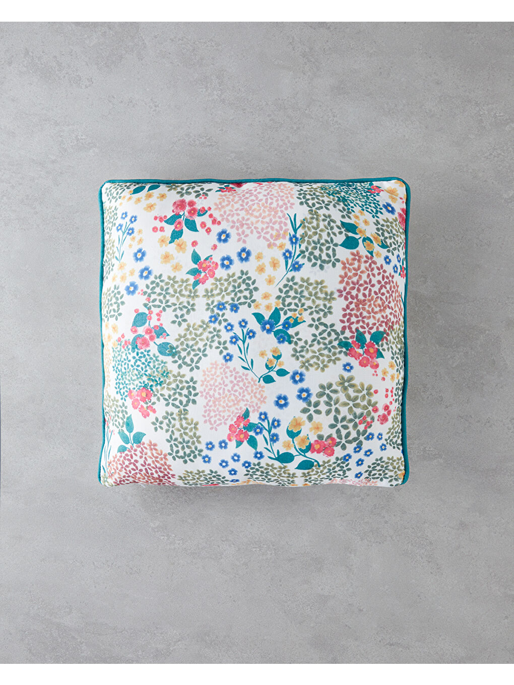 Kahverengi Cell Flower Kırlent Kılıfı 45x45 cm Hardal