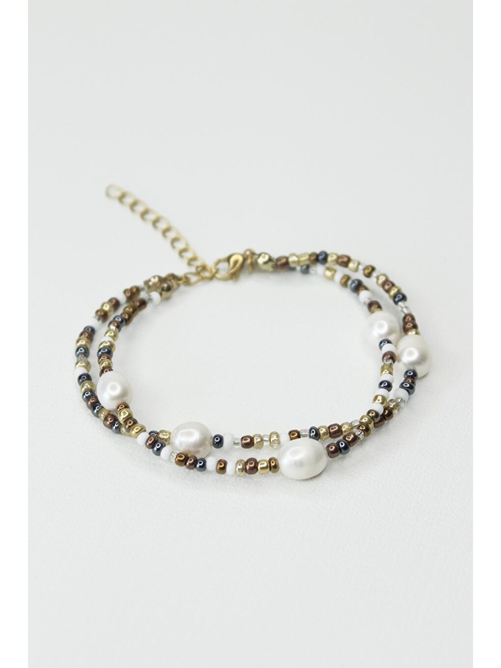 Sarı Bronz İncili Halhal-1