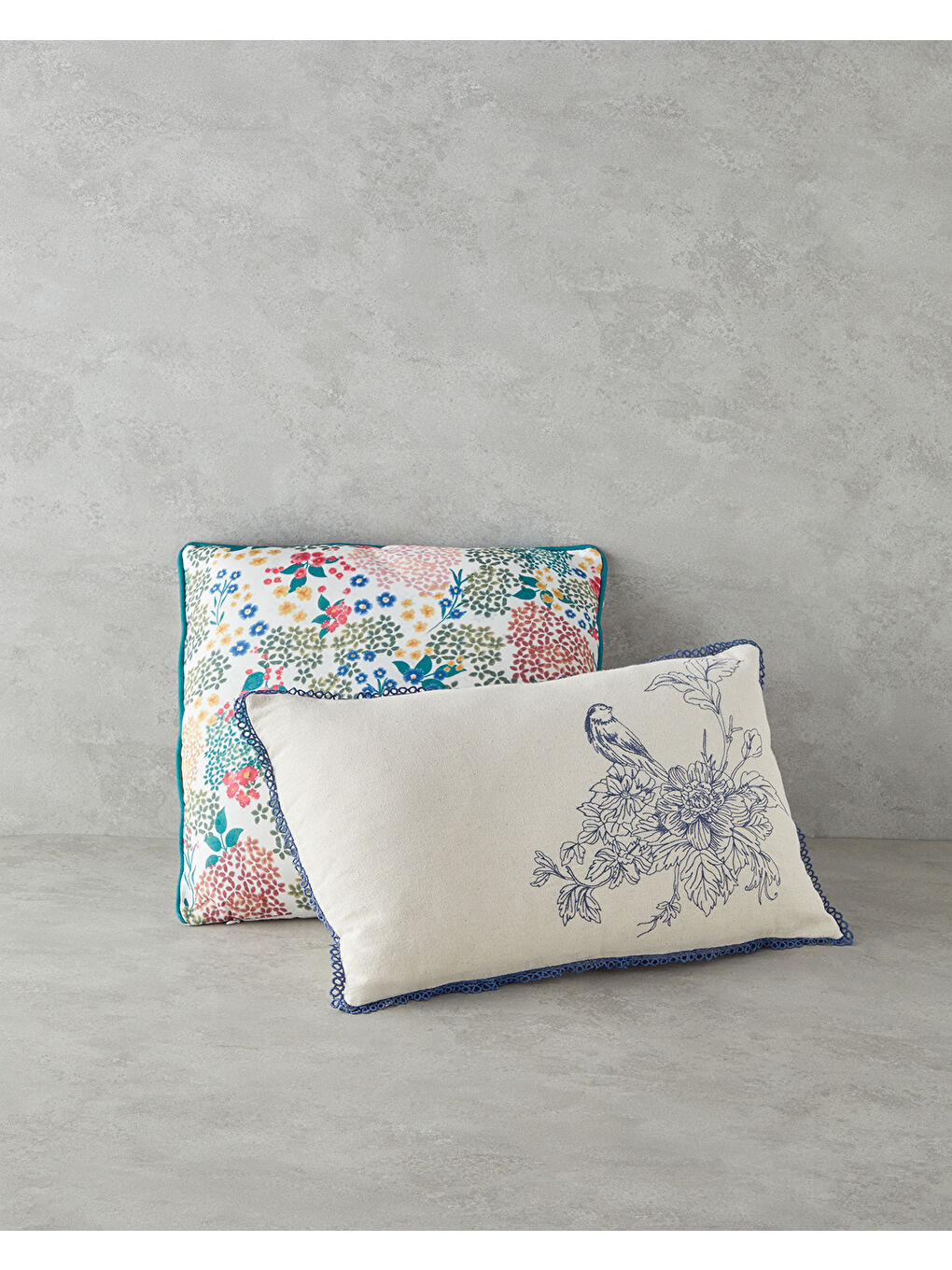 Kahverengi Cell Flower Kırlent Kılıfı 45x45 cm Hardal-2