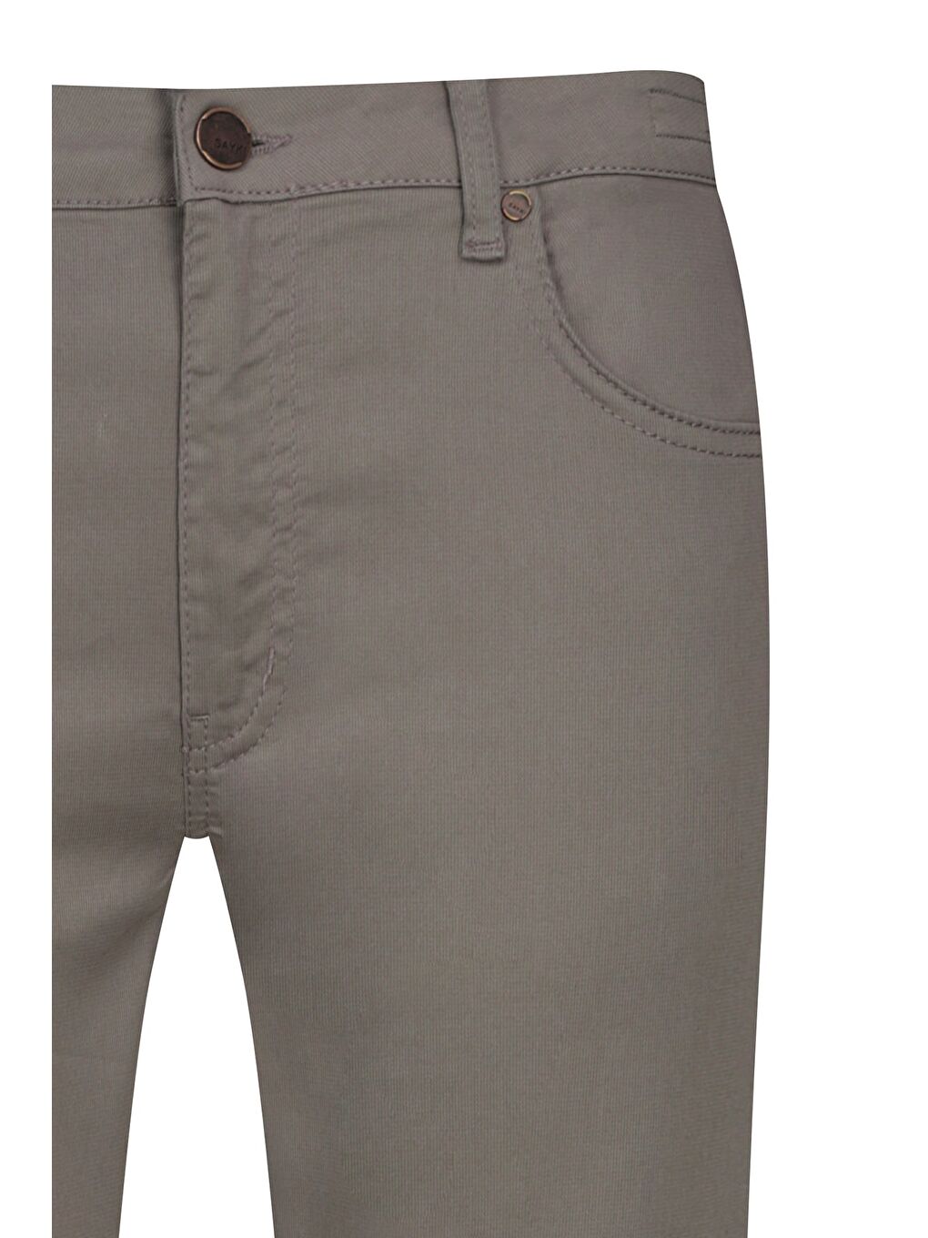 Bej Vizon Rahat Kesim Fit 5 Cep Kanvas Pantolon-1