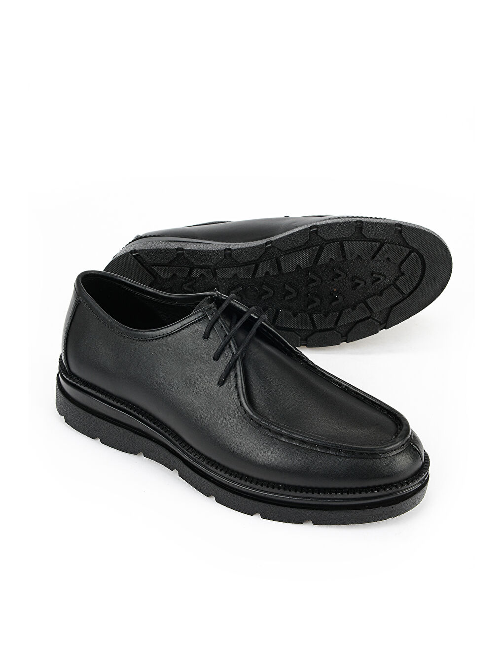 Erkek Hakiki Deri Ayakkabı 161423Z755 Siyah-3