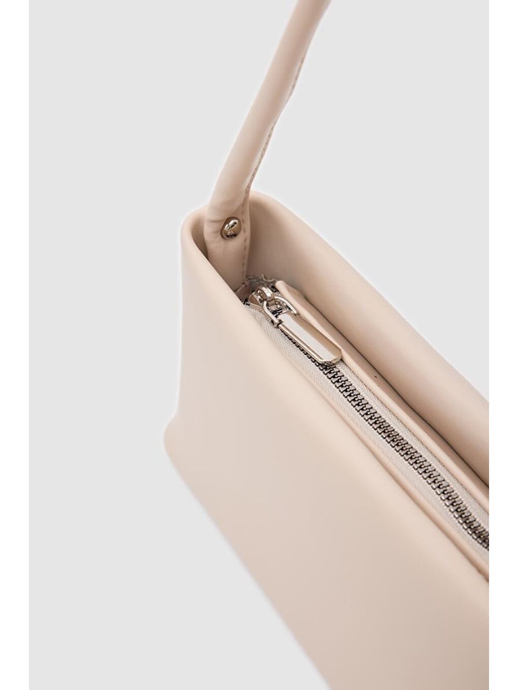 Ekru Capella Basic Baget Çanta Krem-3