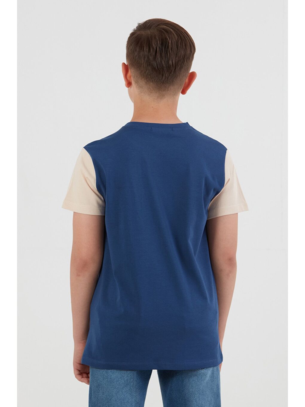 İndigo %100 Pamuk Palmiye Baskılı Erkek Çocuk Tişört-2