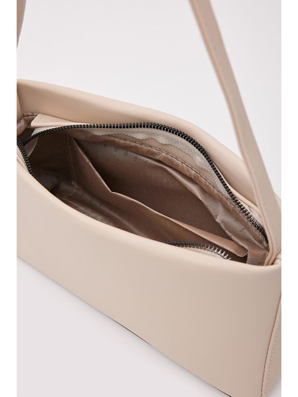 Ekru Capella Basic Baget Çanta Krem-4