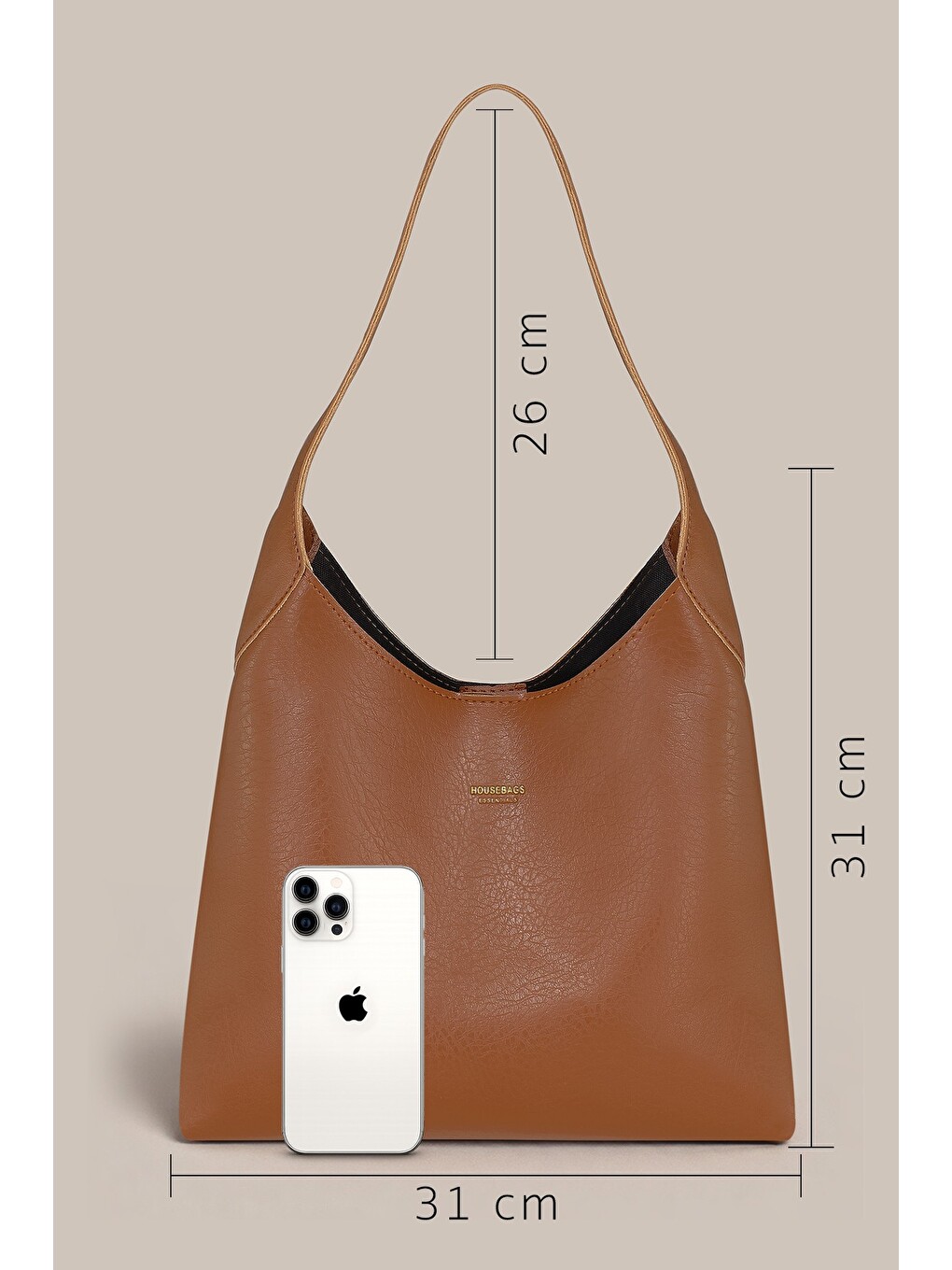 Kahverengi Hudson Omuz Çantası - Structured Siluet, Lacivert-6