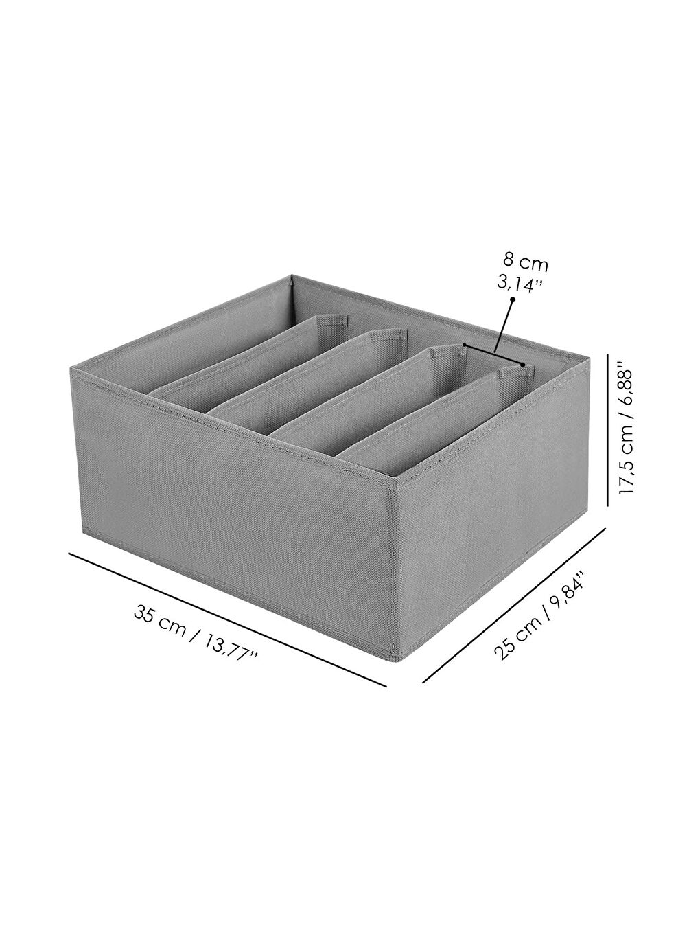 Gri 4 Adet 5 Bölmeli Çekmece İçi Düzenleyici Dolap Çamaşır Düzenleyici Saklama Kutusu Organizer-6
