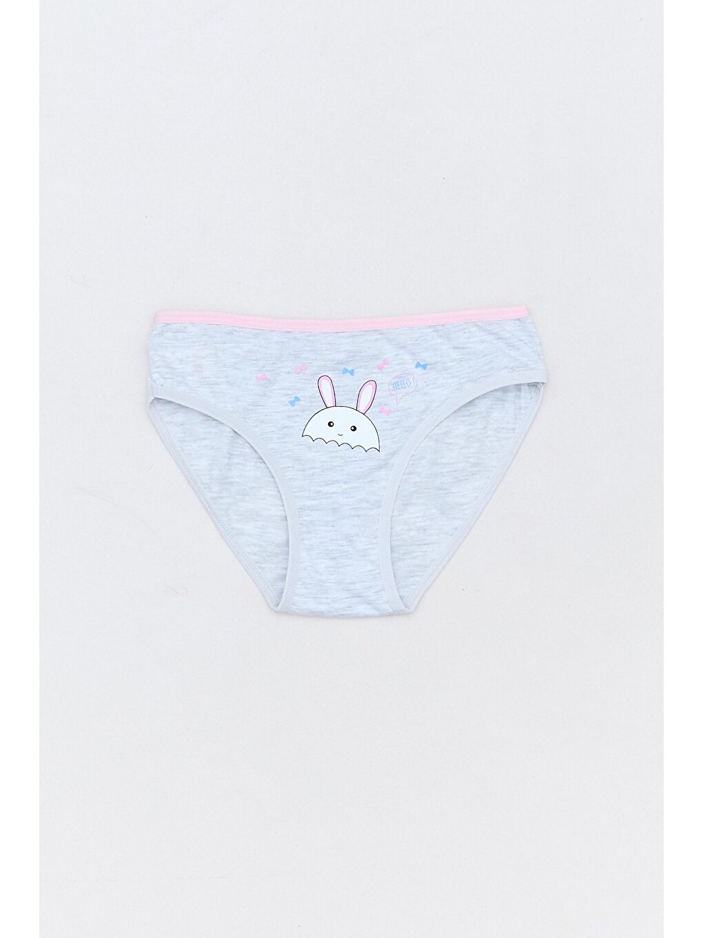 Gri Çizgili Kalp Baskılı 3 Lü Kız Çocuk Külot-2