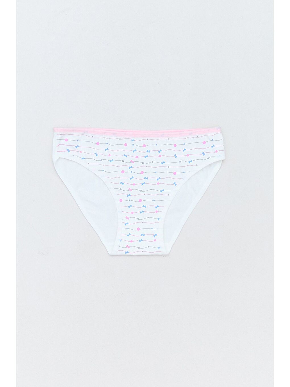 Gri Çizgili Kalp Baskılı 3 Lü Kız Çocuk Külot-3