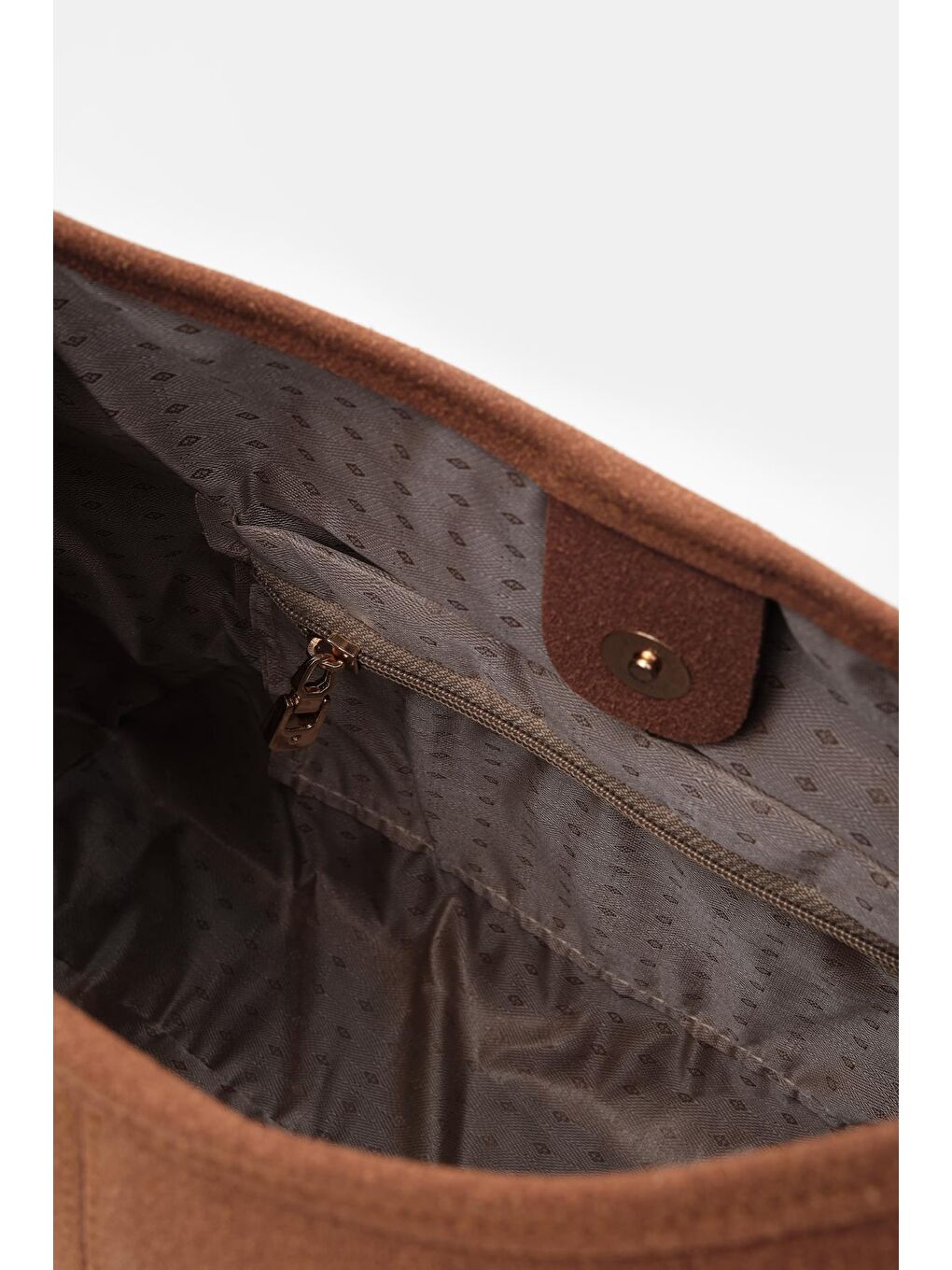Kahverengi Gina Vintage Süet Omuz Çantası Taba-3
