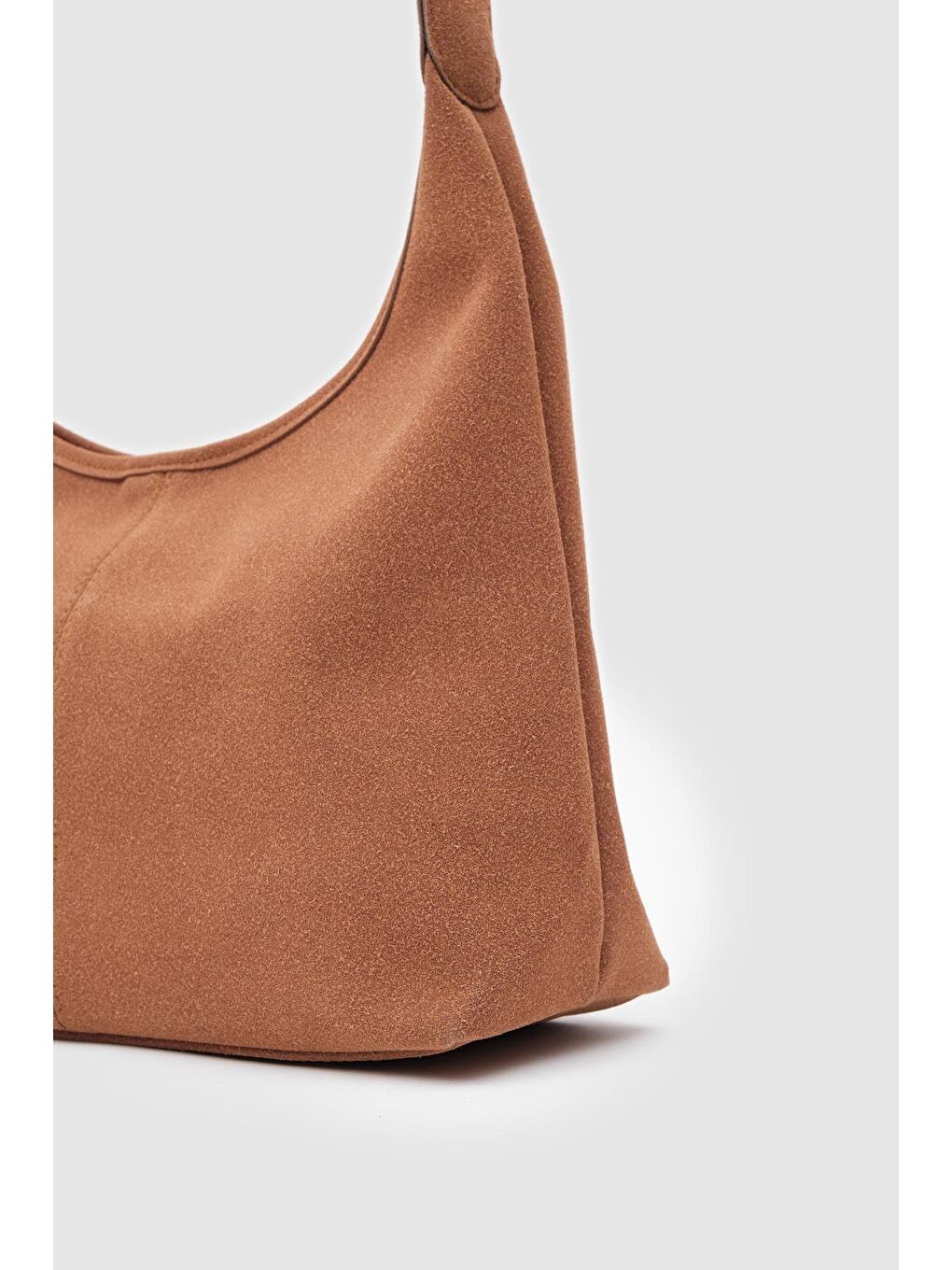 Kahverengi Gina Vintage Süet Omuz Çantası Taba-4