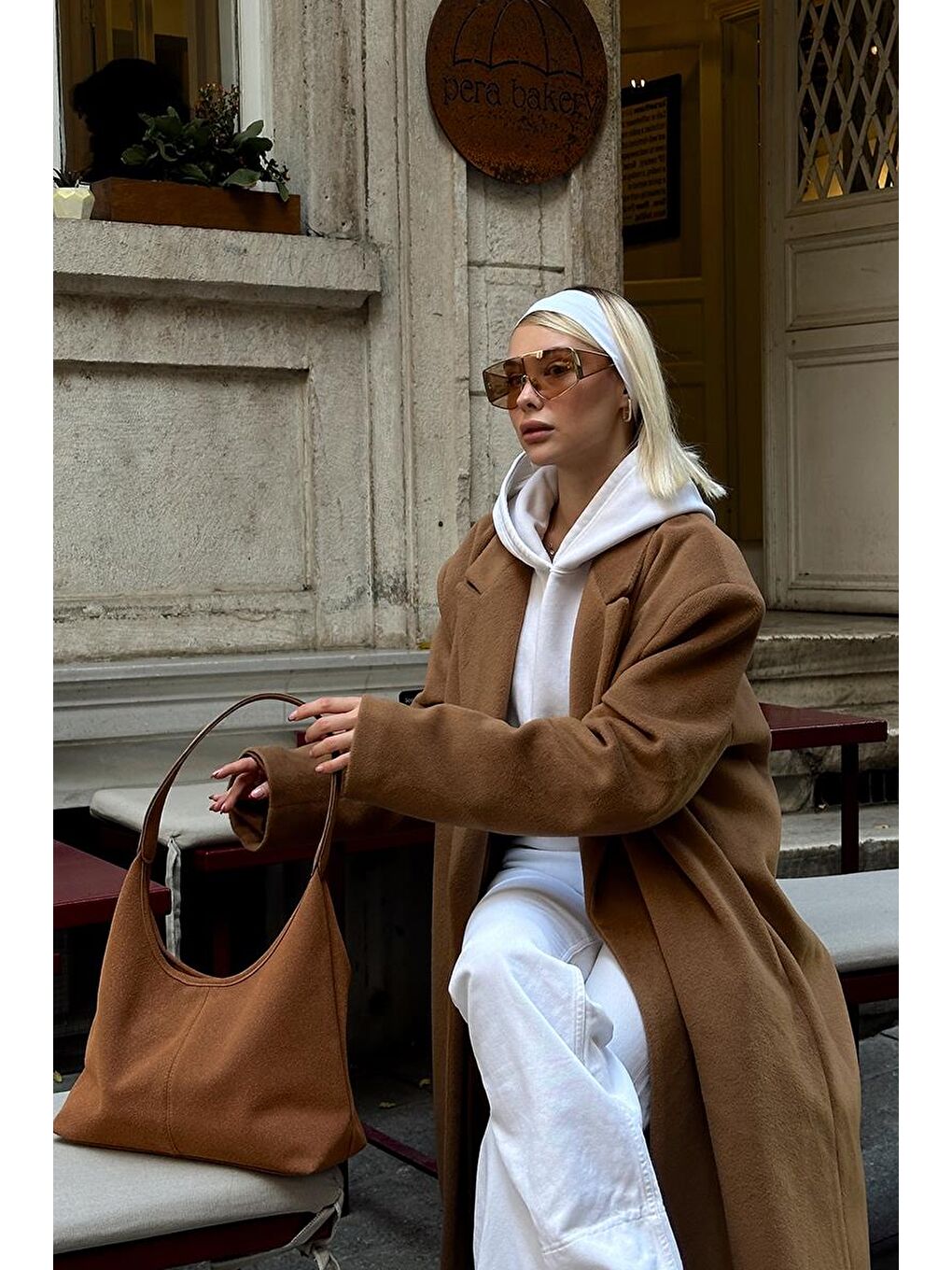 Kahverengi Gina Vintage Süet Omuz Çantası Taba-6