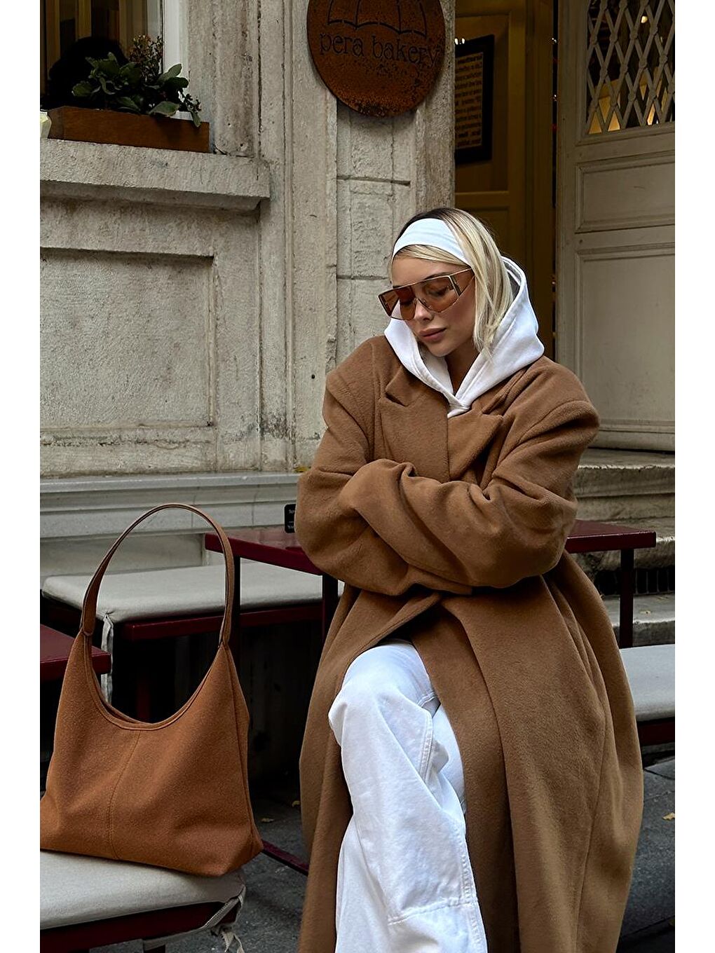 Kahverengi Gina Vintage Süet Omuz Çantası Taba-7