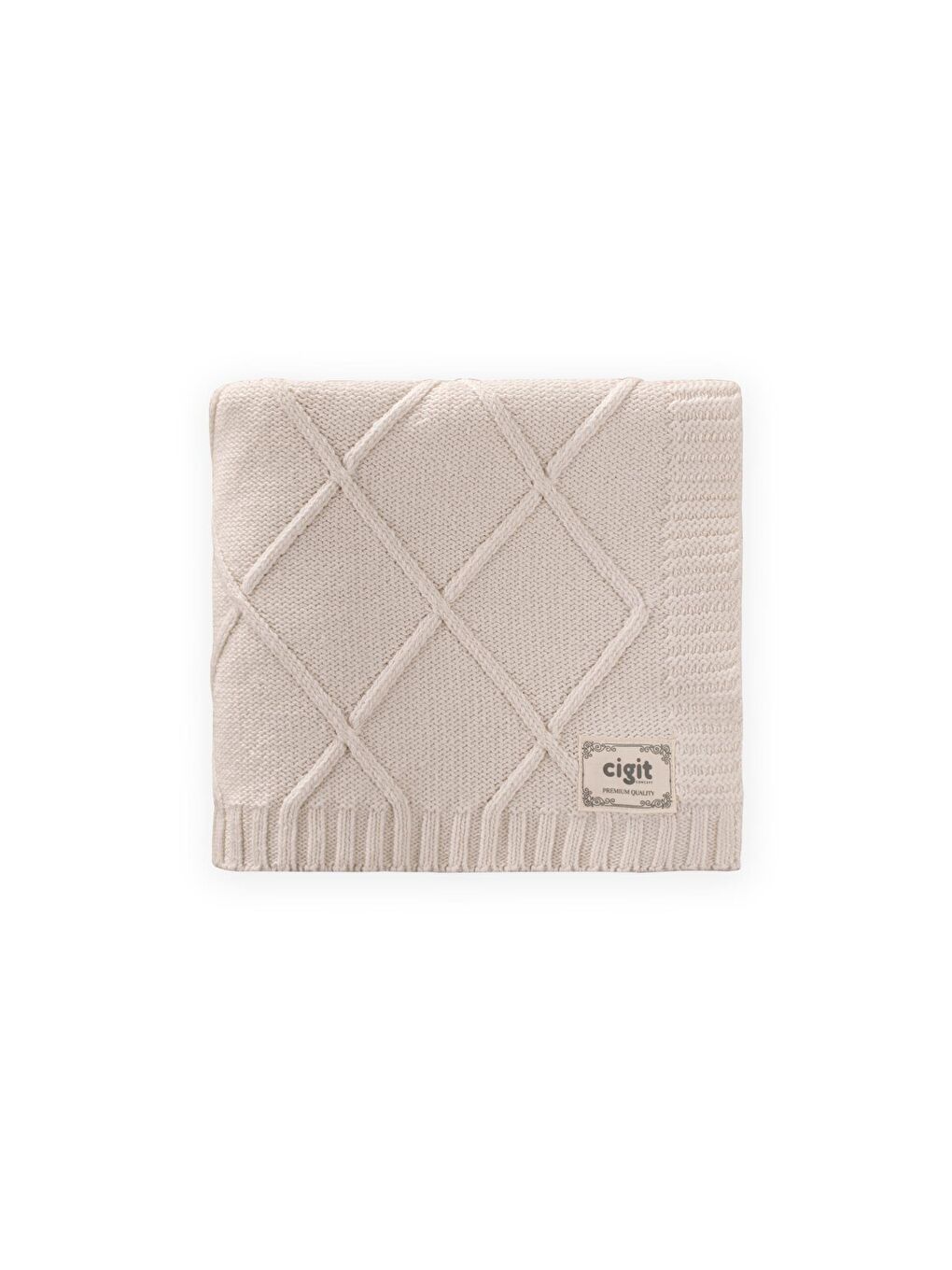 Beyaz Triko Battaniye 80X100 Cm Naturel