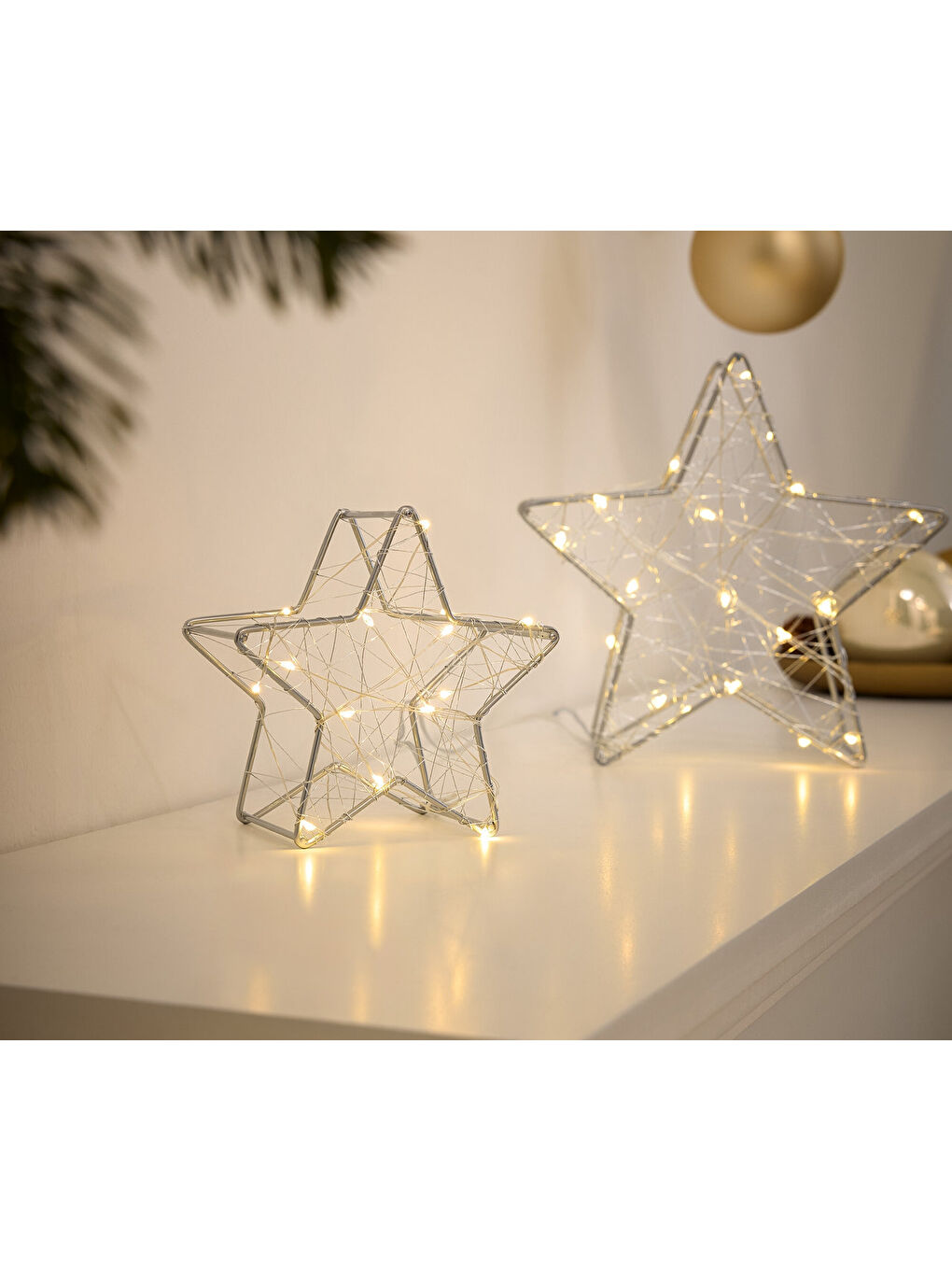 Renksiz LED’li Dekoratif Yıldız, 2 adet, Küçük