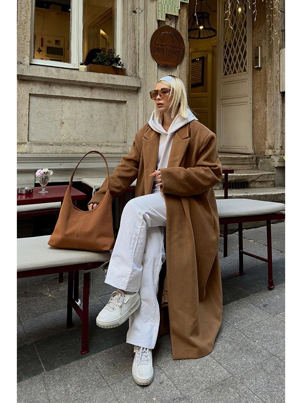 Kahverengi Gina Vintage Süet Omuz Çantası Taba-8