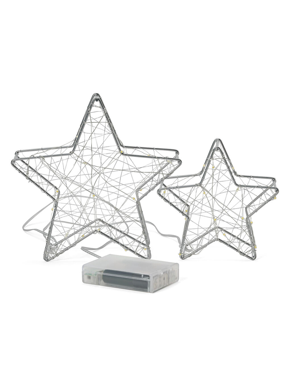 Renksiz LED’li Dekoratif Yıldız, 2 adet, Küçük-1