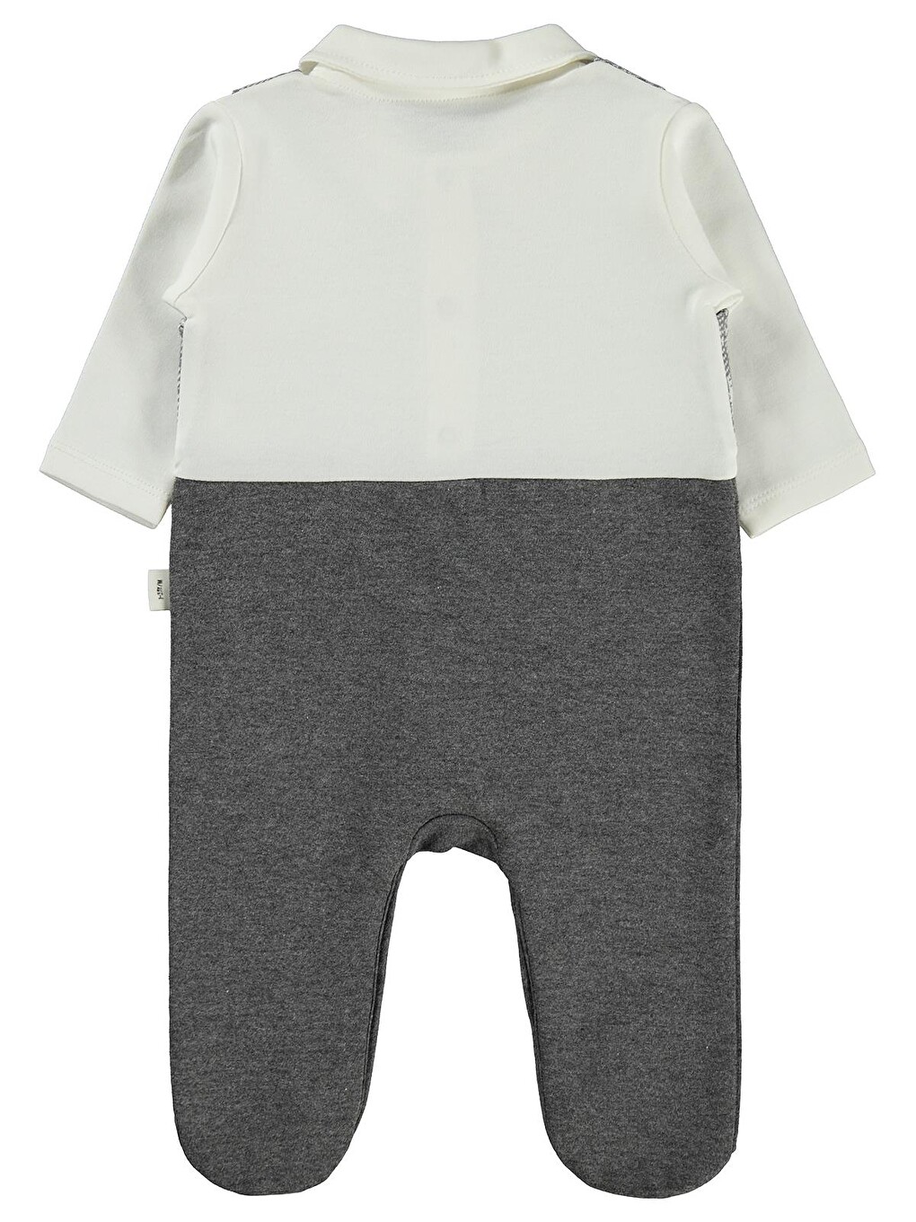 Siyah Baby Kazayağı Desen 1-9 Ay Tulum - Ekose-1