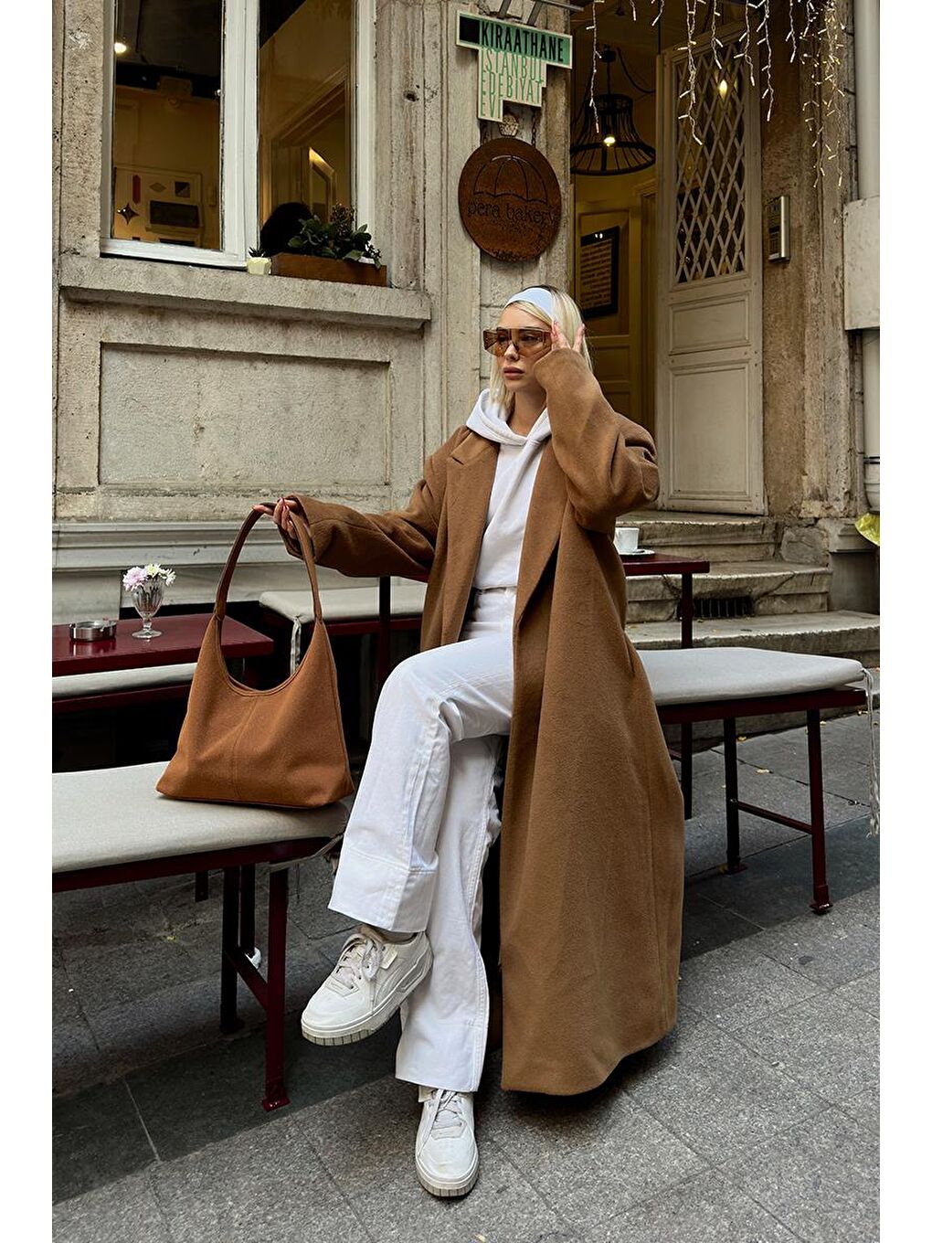 Kahverengi Gina Vintage Süet Omuz Çantası Taba-11