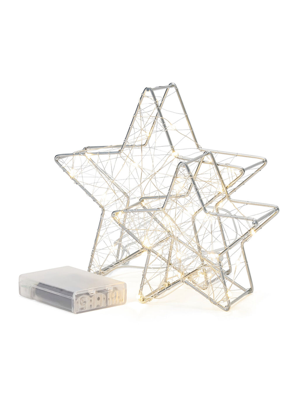 Renksiz LED’li Dekoratif Yıldız, 2 adet, Küçük-2