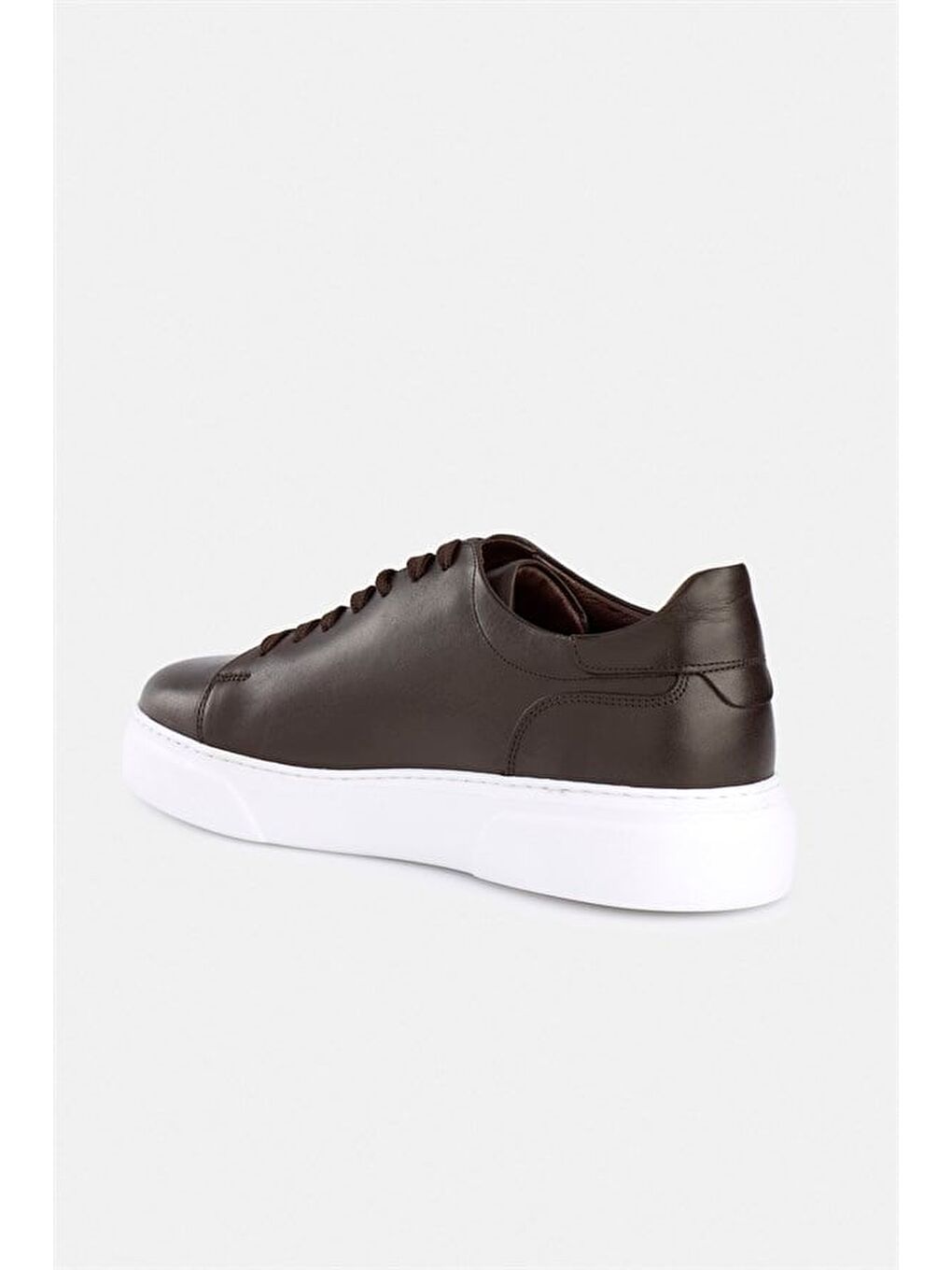 Kahverengi Koyu Kahve Gerçek Deri Bağcıklı Spor Ayakkabı-3